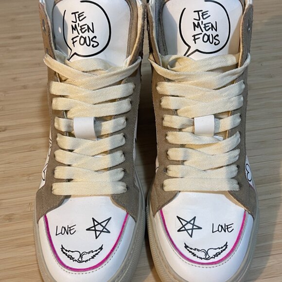 ZADIG & VOLTAIRE High Flash Sneakers Size 37 - Picture 6 of 16